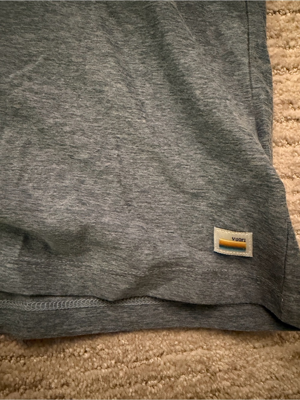 VUORI Strato Tech Heather Slate Blue Grey Polo Shirt XXL - Picture 3 of 4